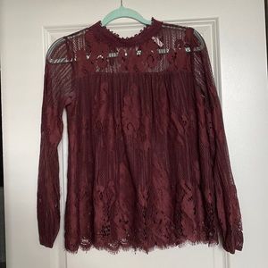Xhilaration Lace Top Long Sleeve